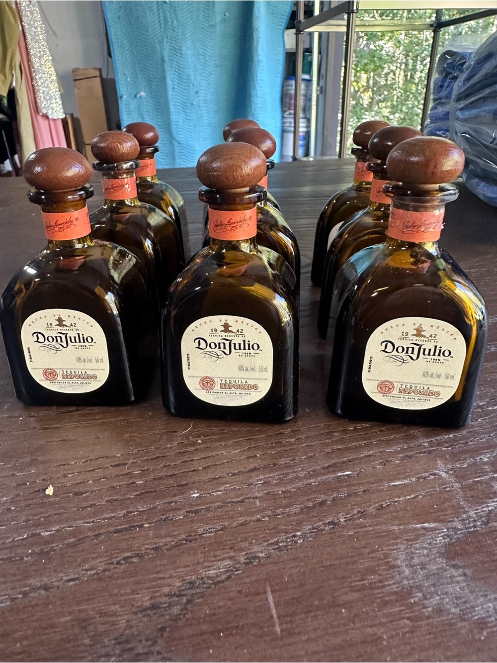 Empty Don Julio Bottles Amber Glass Decorative Bottles - Set of 9